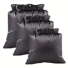 3 Pcs Outdoor Waterproof Rafting Storage Bags with Release Buckle