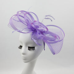 Bohemian Floral Bridal Headpiece with Ribbon Band - Vintage Style Hair Clip