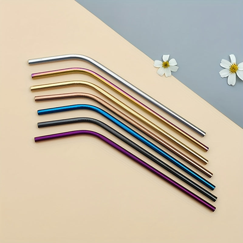 3pcs Reusable Stainless Steel Straw Spoons With Brush