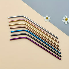 3pcs Reusable Stainless Steel Straw Spoons With Brush