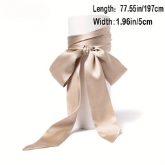 Solid Satin Thin Neck Scarf Hair Accessories Wrist Wrap Scarves