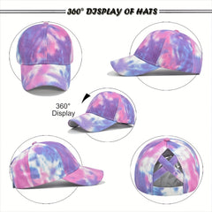 Rainbow Tie Dye Ponytail Baseball Cap Dad Hat