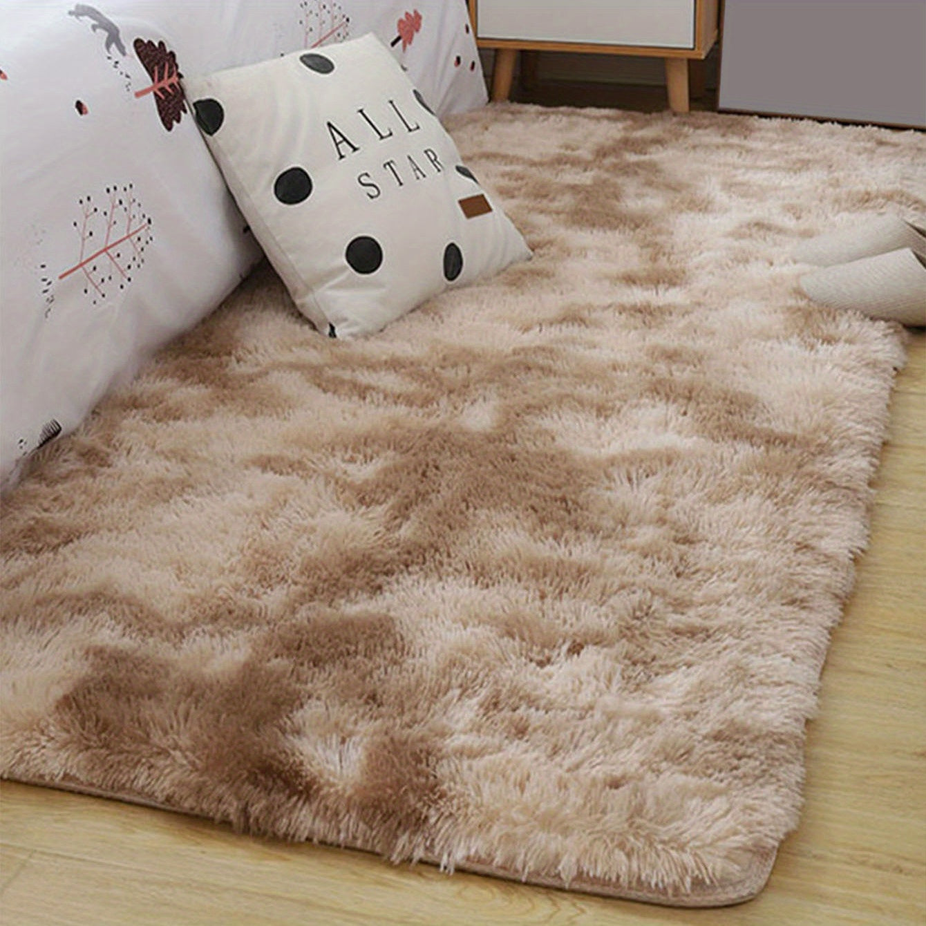 Ultra Soft Plush Rug Khaki Shaggy Area Rug for Living Room Bedroom