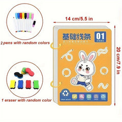 Educational Flashcards with Erasable Tracks - Durable Paper