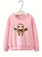 Cartoon Monkey Pattern Smart Sweatshirt For Girls