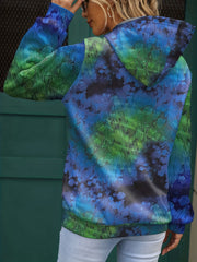 Butterfly Print Kangaroo Pocket Hoodie Long Sleeve Sweatshirt