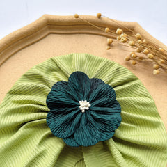 Baby Girls Solid Flowers Decor Cap Soft Hair Wrap Headband