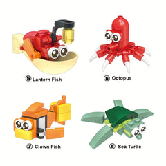 12pcs Educational Ocean Animal Building Blocks Set