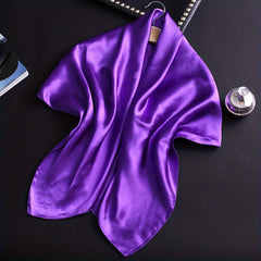 Solid Silk Large Square Scarf Casual Outdoor Sunproof Decorative Shawl