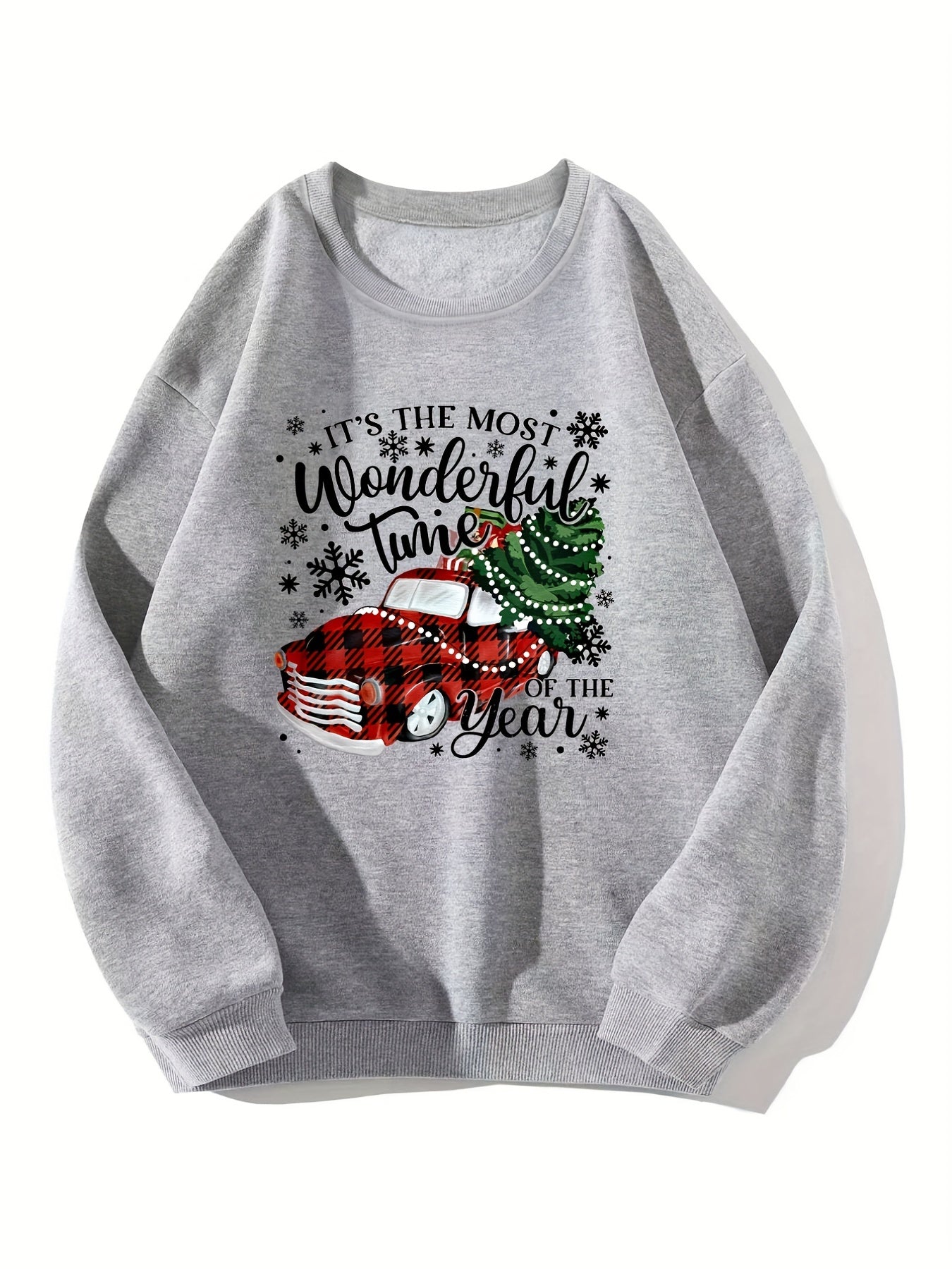 Christmas Graphic Sweatshirt for Winter & Fall Women's Clothing