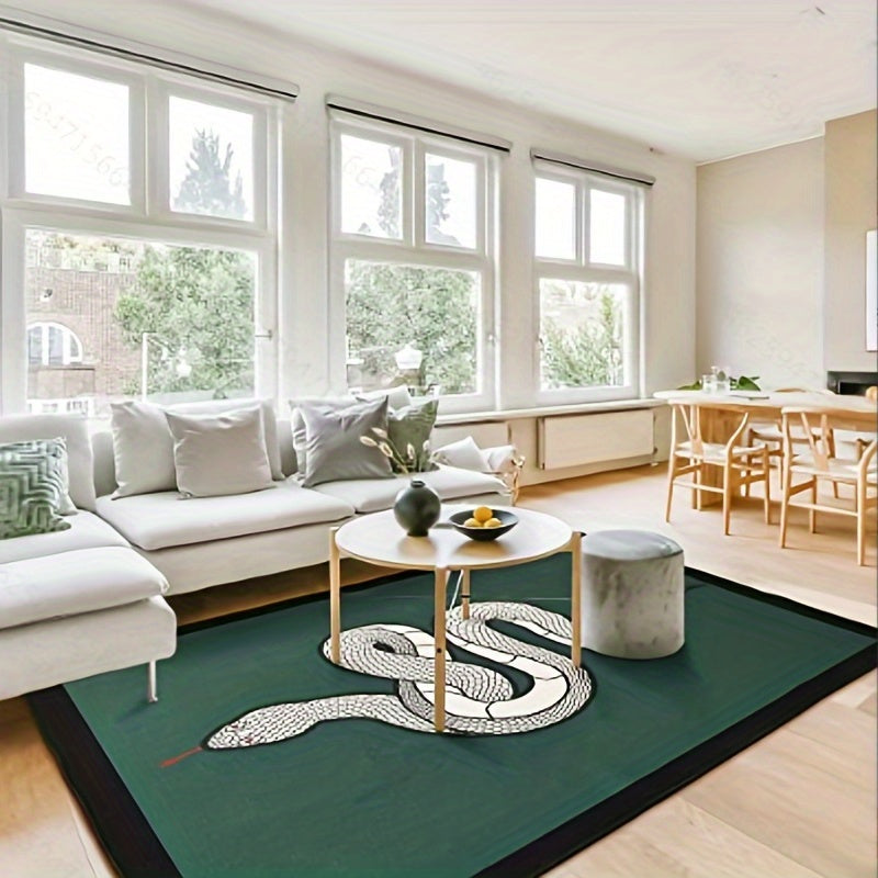 Green Snake Non-slip Soft Area Rug for Living Room Decor