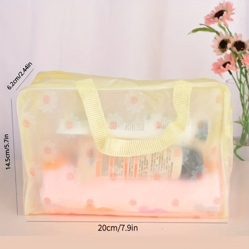 Waterproof Travel Toiletry Bag Flower Pattern Cosmetic Pouch
