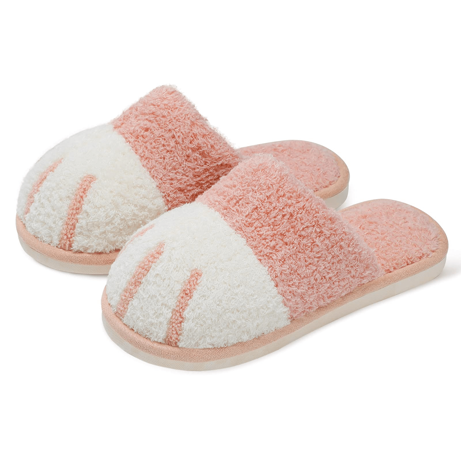 Colorblock Plush Slide Slippers for Indoor Bedroom