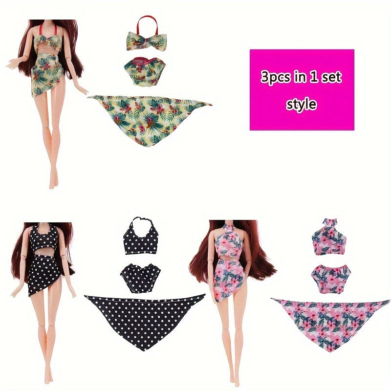 6pcs Doll Clothes Swimsuit Bikini Summer Beach Wear for 11 5Inch Dolls