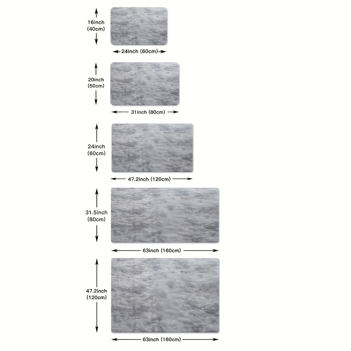 Fluffy Shaggy Tie-Dye Rug for Bedroom Kids Nursery Home Decor