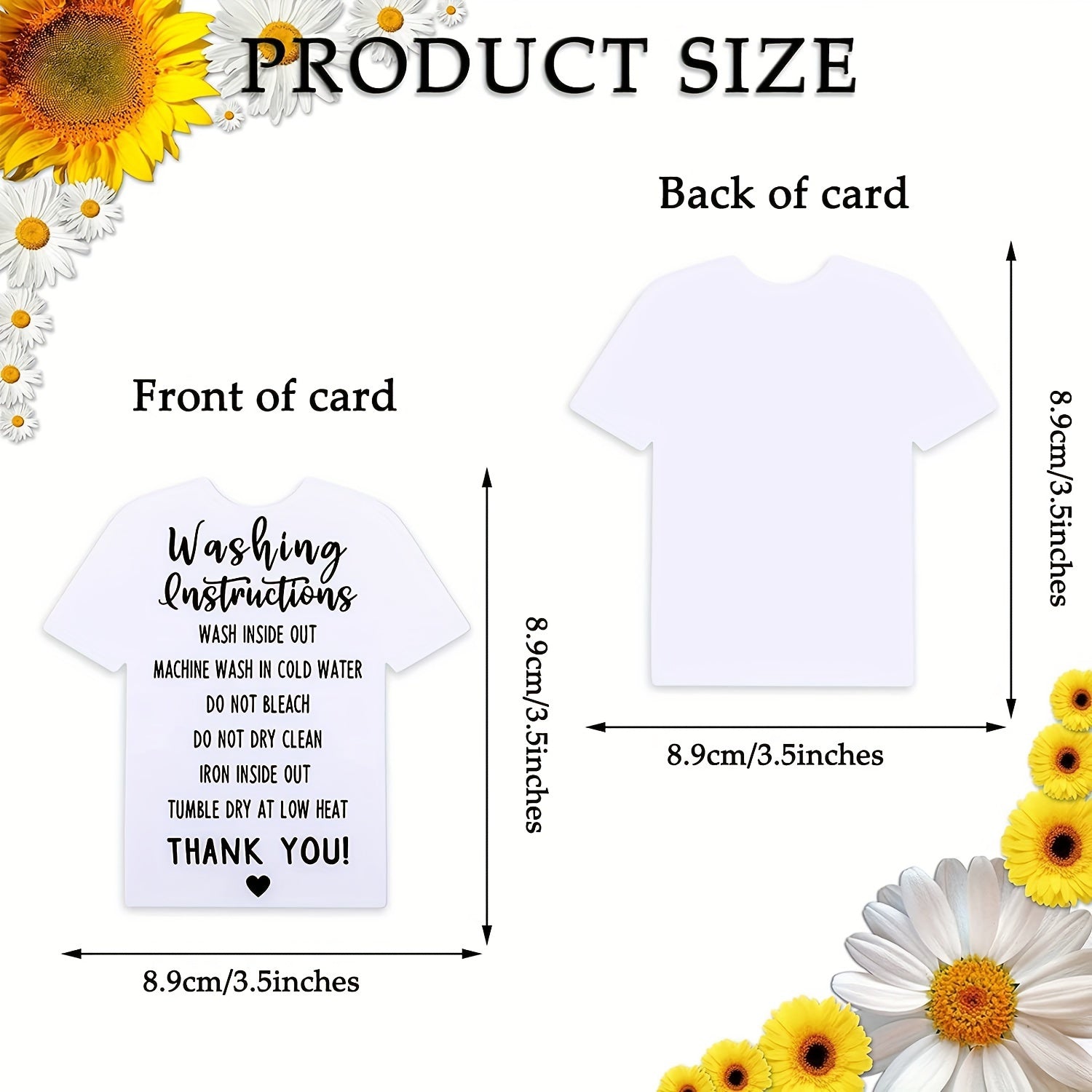 50pcs Clothing T Shirt Wash Instruction Card Shirt Care Instruction Card