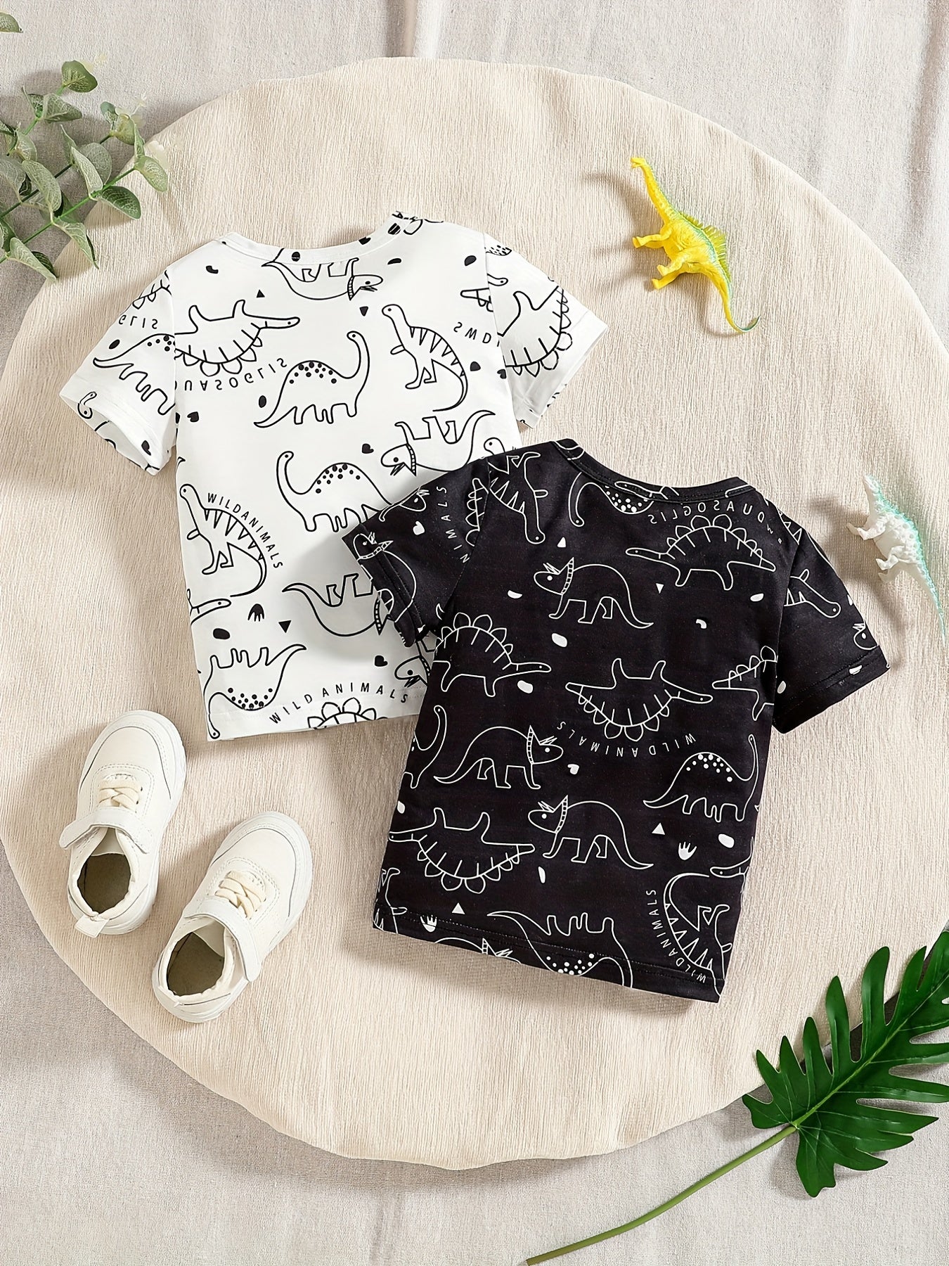 2pcs Baby Dinosaur Graphic T Shirt Comfy Tee Tops