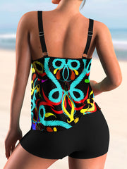 Striped Tankini Set Women's Two Piece Swimsuit