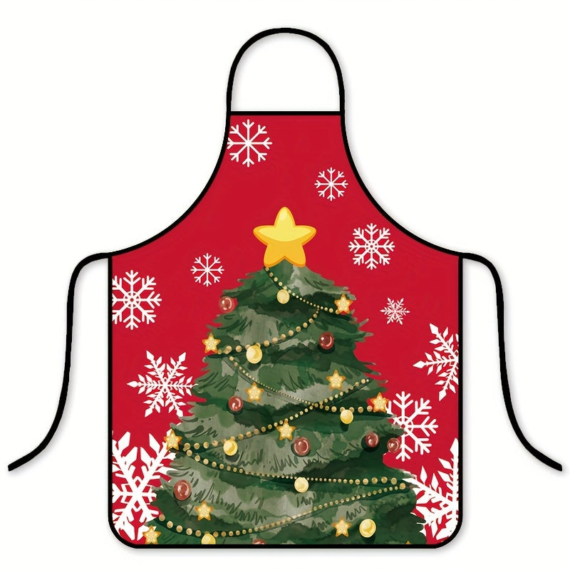 Christmas Theme Unisex Adjustable Cooking Apron Polyester Apron