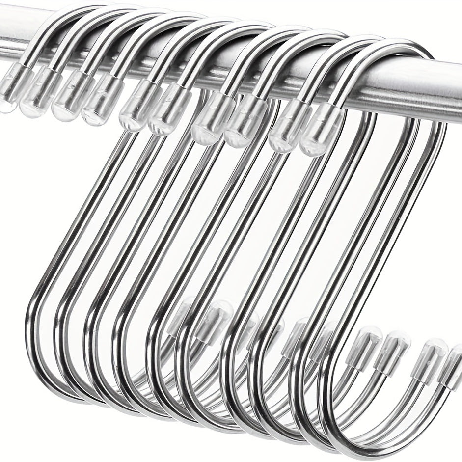 10pcs S Hooks Stainless Steel Hangers for Storage