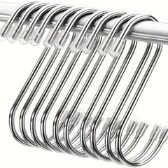 10pcs S Hooks Stainless Steel Hangers for Storage