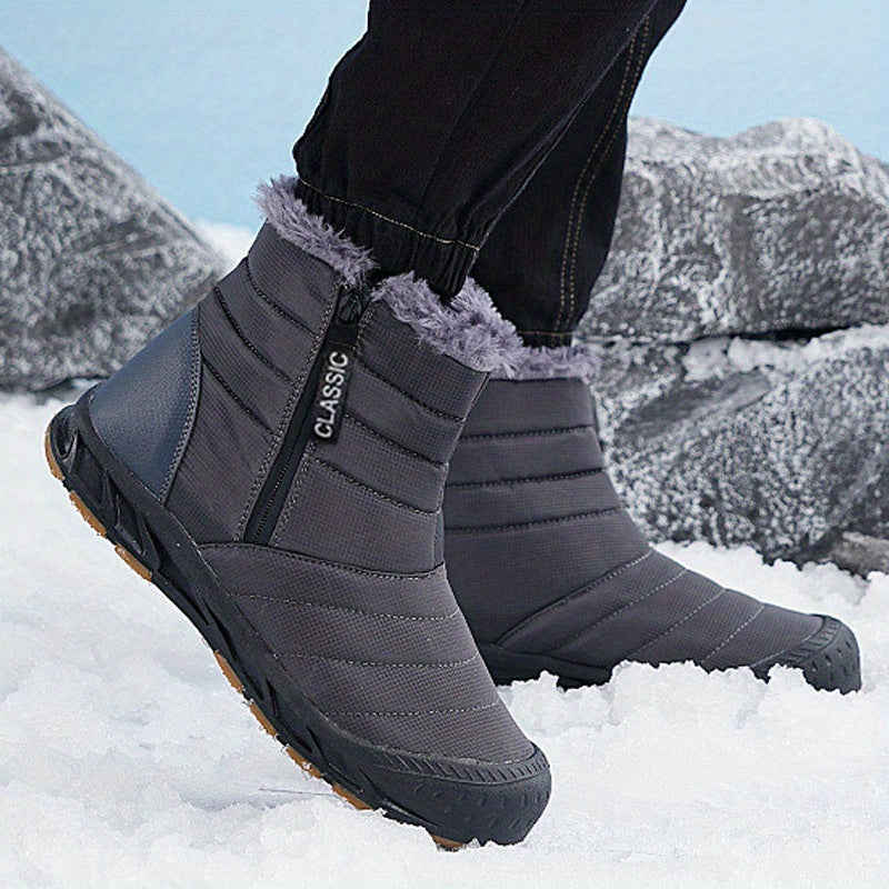 Women's Plush Thermal Snow Boots Side Zipper Non-slip Winter Ankle Boots