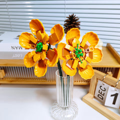 Smiling Flower Building Blocks DIY Educational Toy Desktop Art Decoration