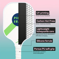 Carbon Fiber Pickleball Paddle Non Slip Grip Indoor Outdoor