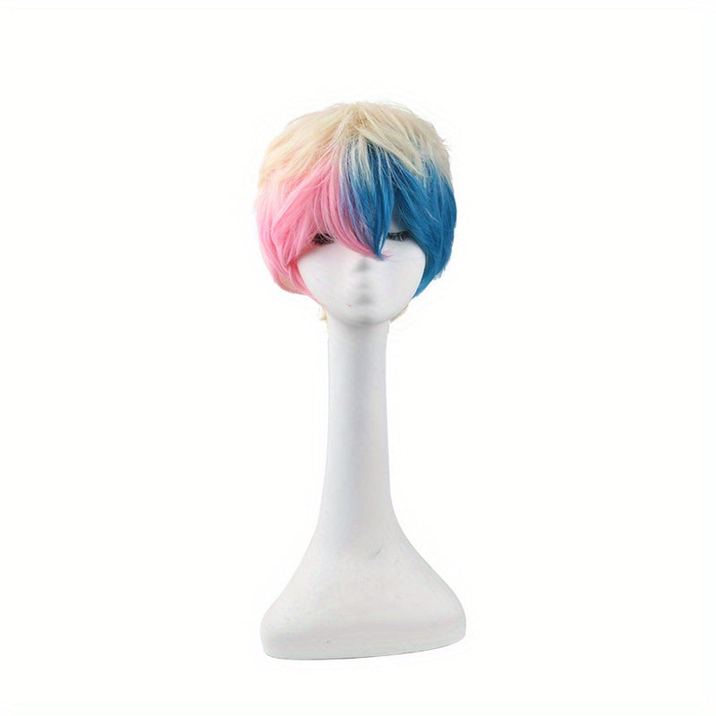 10 Inch 25.4 Cm Golden Pink Masquerade Wig Men's Dress Up Wig