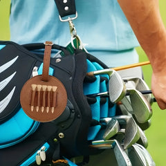 Golf Tee Bag PU Leather Durable with 5 Slots