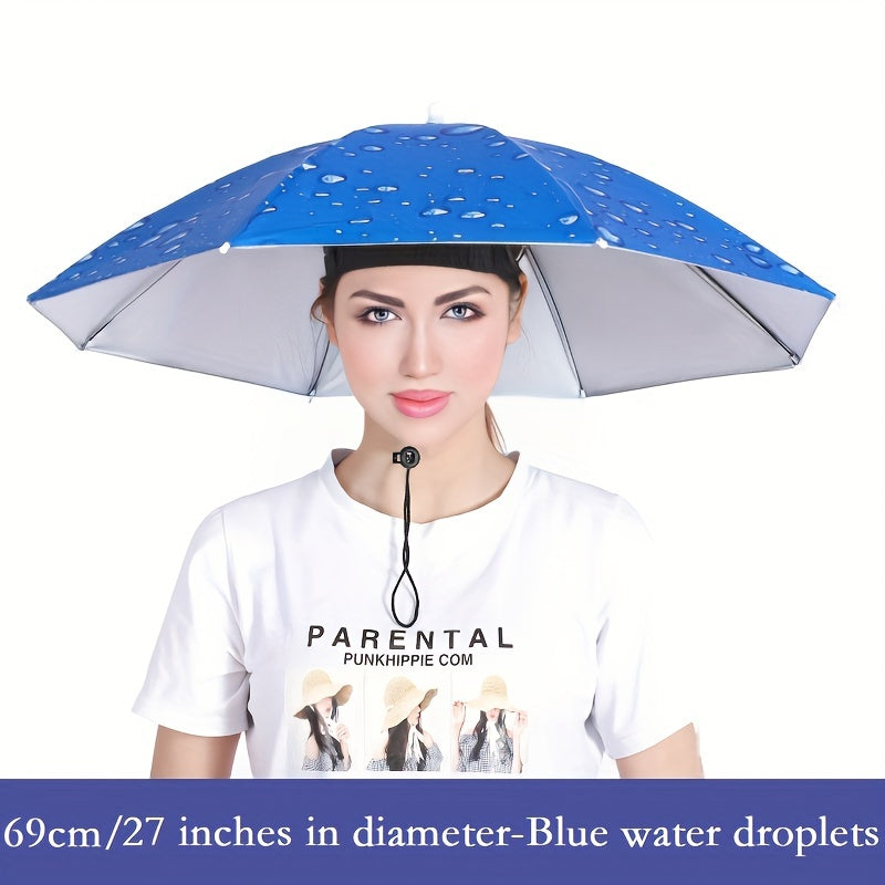 27in Hat Umbrella Rain or Shine Fishing Elastic Band Lightweight