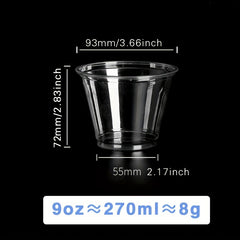 50pcs 270ml 9 Oz Disposable Plastic Cup With Lid - Wedding Party Christmas Cup