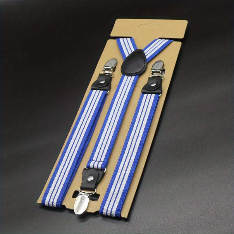 Men's Groomsmen Pants Harness Elastic Clip Adult Suspenders Non-slip Buckle