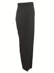 Solid Drawstring Wide Leg Pants for Women