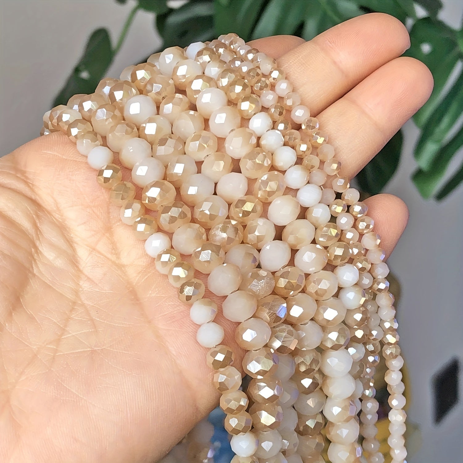 Porcelain Brown Rondelle Crystal Glass Beads