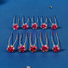 10pcs Rhinestone Flower Hairpin Bridal Wedding Hair Accessories