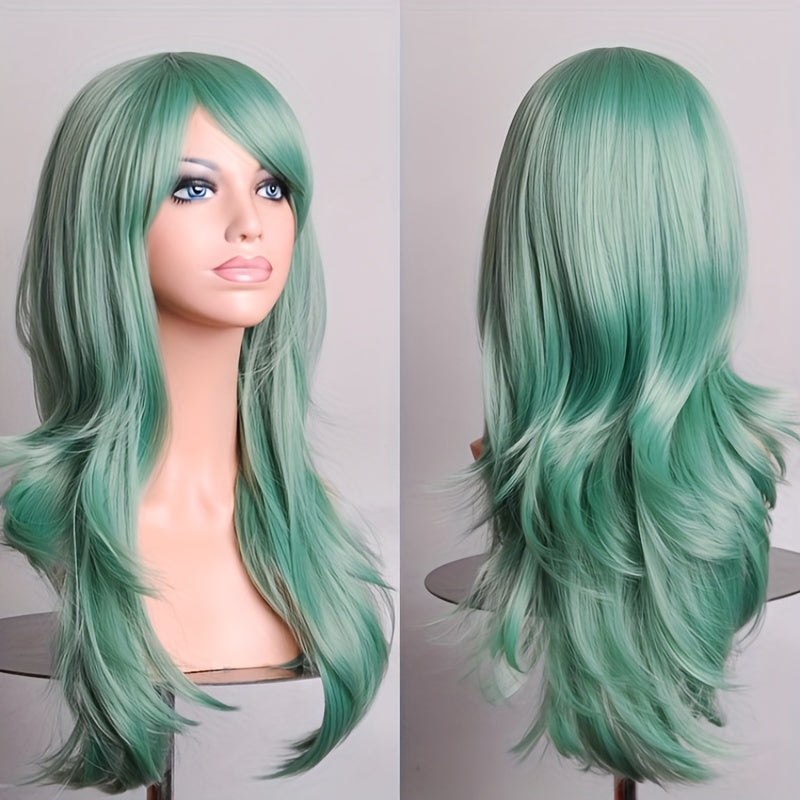 Long Curly Synthetic Wig With Bangs for Halloween Cosplay