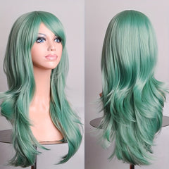 Long Curly Synthetic Wig With Bangs for Halloween Cosplay