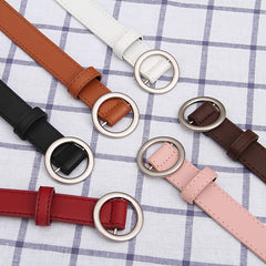 Girls Casual Vintage Faux Leather Buckle Belt Dress Jeans Pants