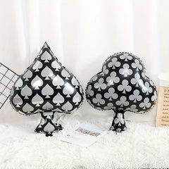 4pcs Foil Balloon Square Heart Club Spade Dice Theme Decoration