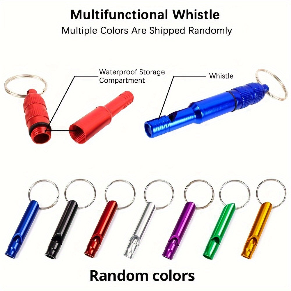 5PCS Outdoor Aluminum Whistle Keychain Pack