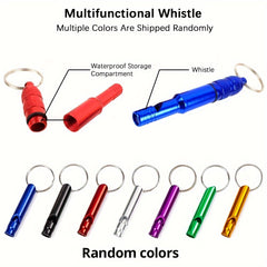 5PCS Outdoor Aluminum Whistle Keychain Pack