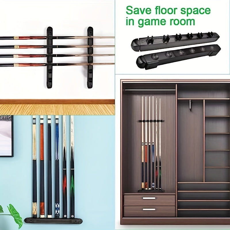 Hardwood Wall Mounted Cue Rack Organize Your Pool Sticks