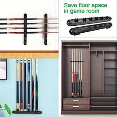 Hardwood Wall Mounted Cue Rack Organize Your Pool Sticks