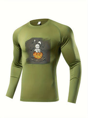 Skeleton Compression Long Sleeve Athletic Baselayer Undershirt