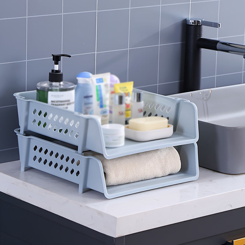 Stackable A4 Document Organizer Polished Plastic Tray with Geometric