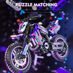 Building Block Motorcycle Model Kit ABS Puzzle DIY Assembly Kit Ideal Gift