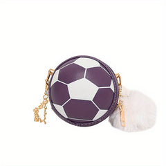 Kids Mini Football Crossbody Bag Plush Bag Charm Coin Bag Wallet
