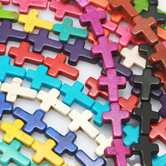 12pcs Turquoise Big Cross Beads 25 35mm