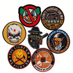 Cartoon Skull Head Embroidered Patch Hook & Loop Emblem